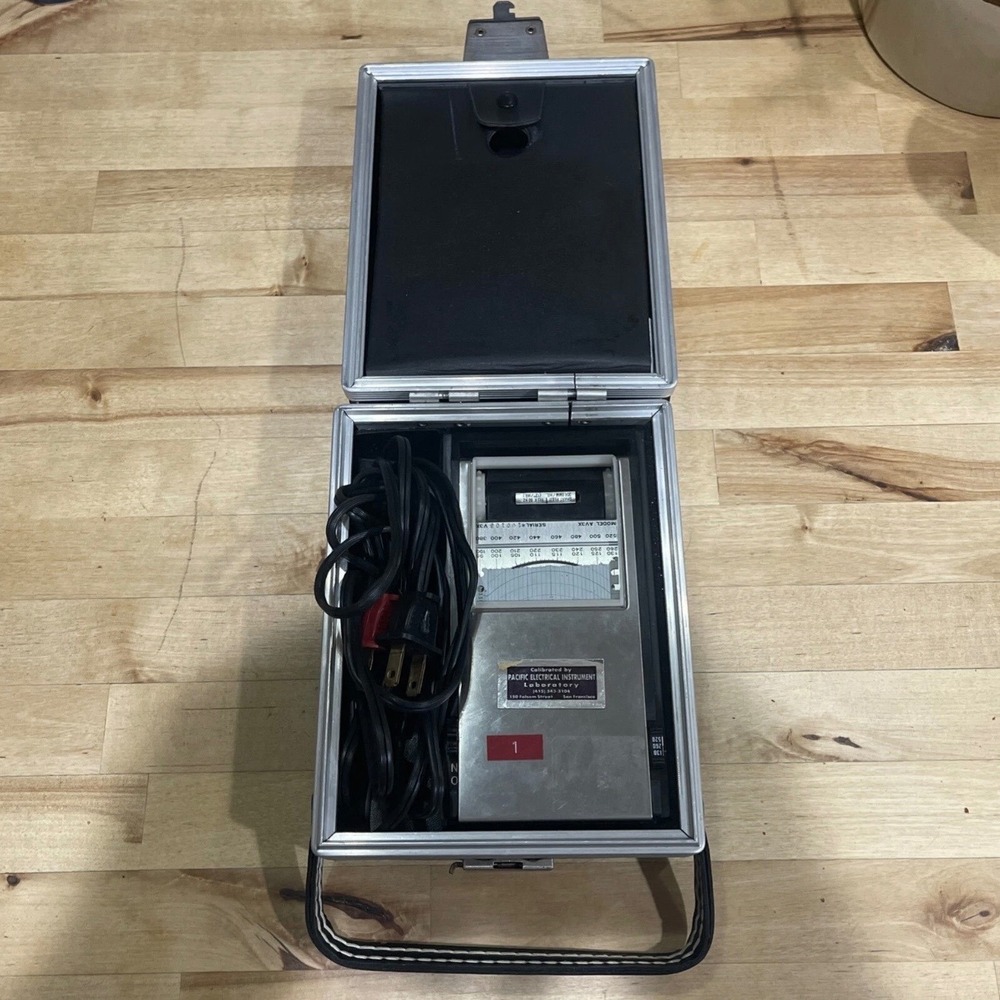 Amprobe AV3X Strip Chart Recorder Vintage Electrical Tester Case Silver Black